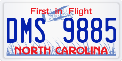 NC license plate DMS9885