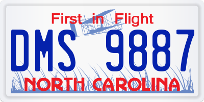 NC license plate DMS9887