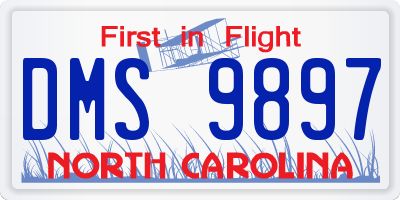 NC license plate DMS9897