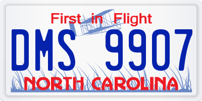 NC license plate DMS9907