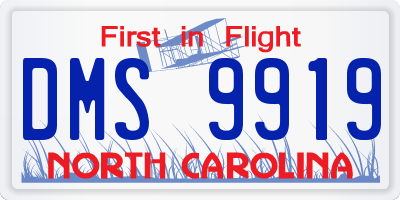 NC license plate DMS9919