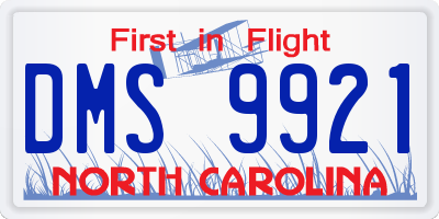 NC license plate DMS9921
