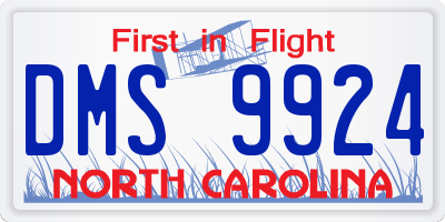 NC license plate DMS9924