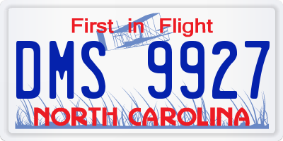 NC license plate DMS9927