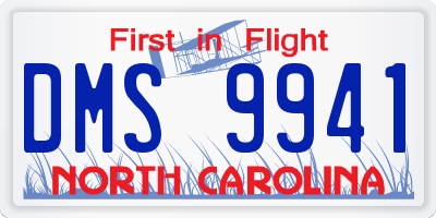 NC license plate DMS9941