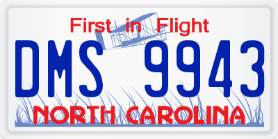 NC license plate DMS9943