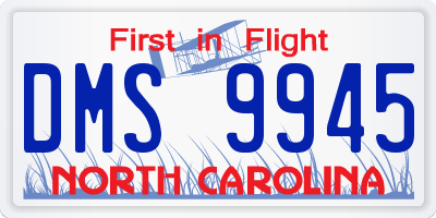 NC license plate DMS9945