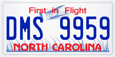NC license plate DMS9959
