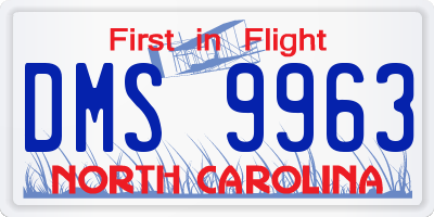 NC license plate DMS9963