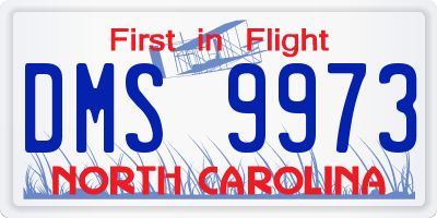 NC license plate DMS9973