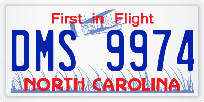 NC license plate DMS9974