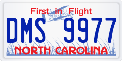 NC license plate DMS9977