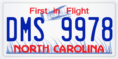 NC license plate DMS9978