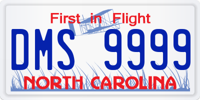 NC license plate DMS9999