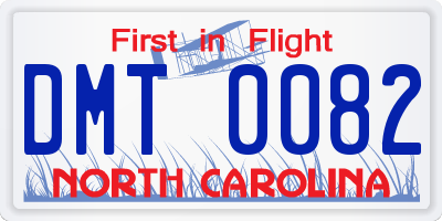 NC license plate DMT0082