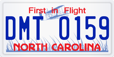 NC license plate DMT0159