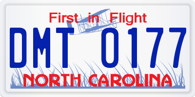 NC license plate DMT0177