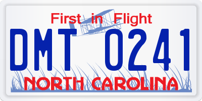 NC license plate DMT0241