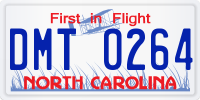 NC license plate DMT0264