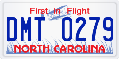 NC license plate DMT0279