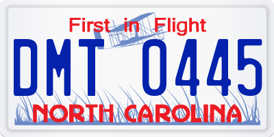 NC license plate DMT0445