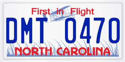 NC license plate DMT0470