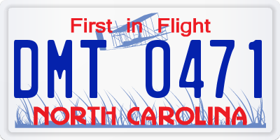 NC license plate DMT0471