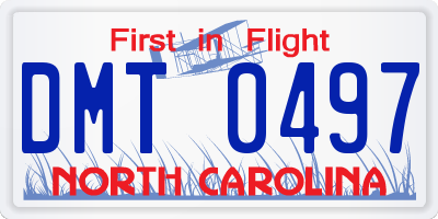 NC license plate DMT0497