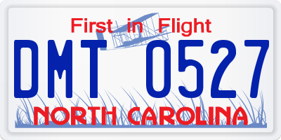 NC license plate DMT0527