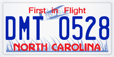 NC license plate DMT0528