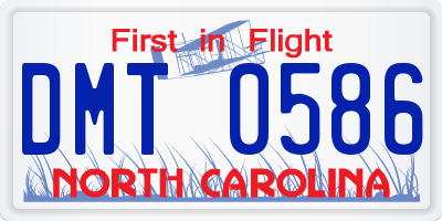 NC license plate DMT0586