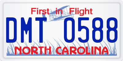 NC license plate DMT0588