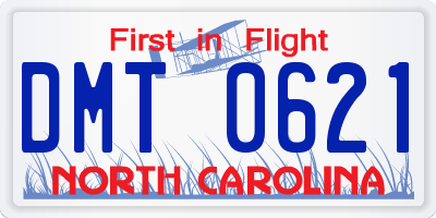 NC license plate DMT0621
