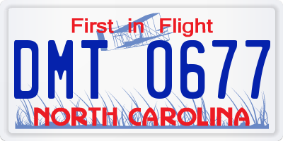 NC license plate DMT0677