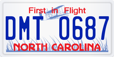NC license plate DMT0687