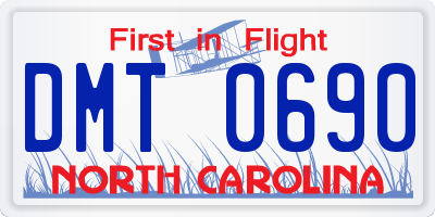 NC license plate DMT0690