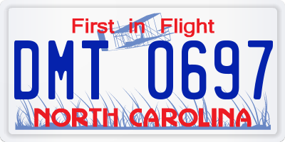 NC license plate DMT0697