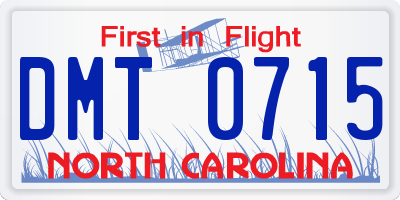 NC license plate DMT0715