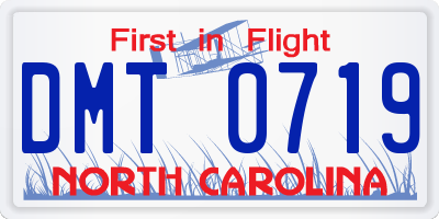 NC license plate DMT0719
