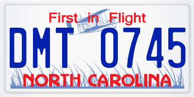 NC license plate DMT0745