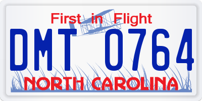 NC license plate DMT0764