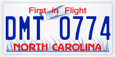 NC license plate DMT0774