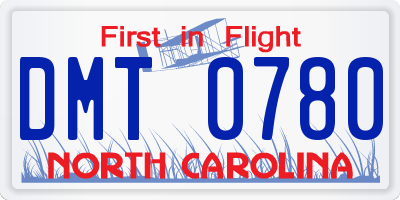 NC license plate DMT0780