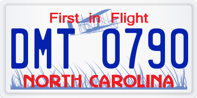 NC license plate DMT0790
