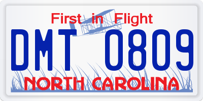 NC license plate DMT0809