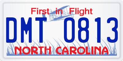 NC license plate DMT0813
