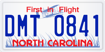 NC license plate DMT0841