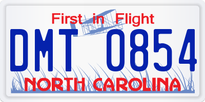 NC license plate DMT0854