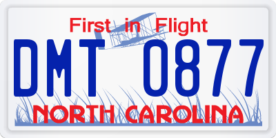 NC license plate DMT0877