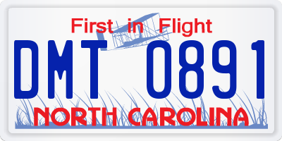 NC license plate DMT0891